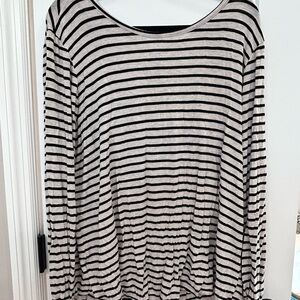 Striped Black and White Women's Top